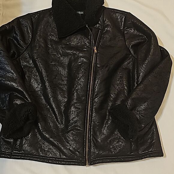 Ralph Lauren Woman’s  Faux Leather Sherpa Bomber Jacket XL - Picture 3 of 9